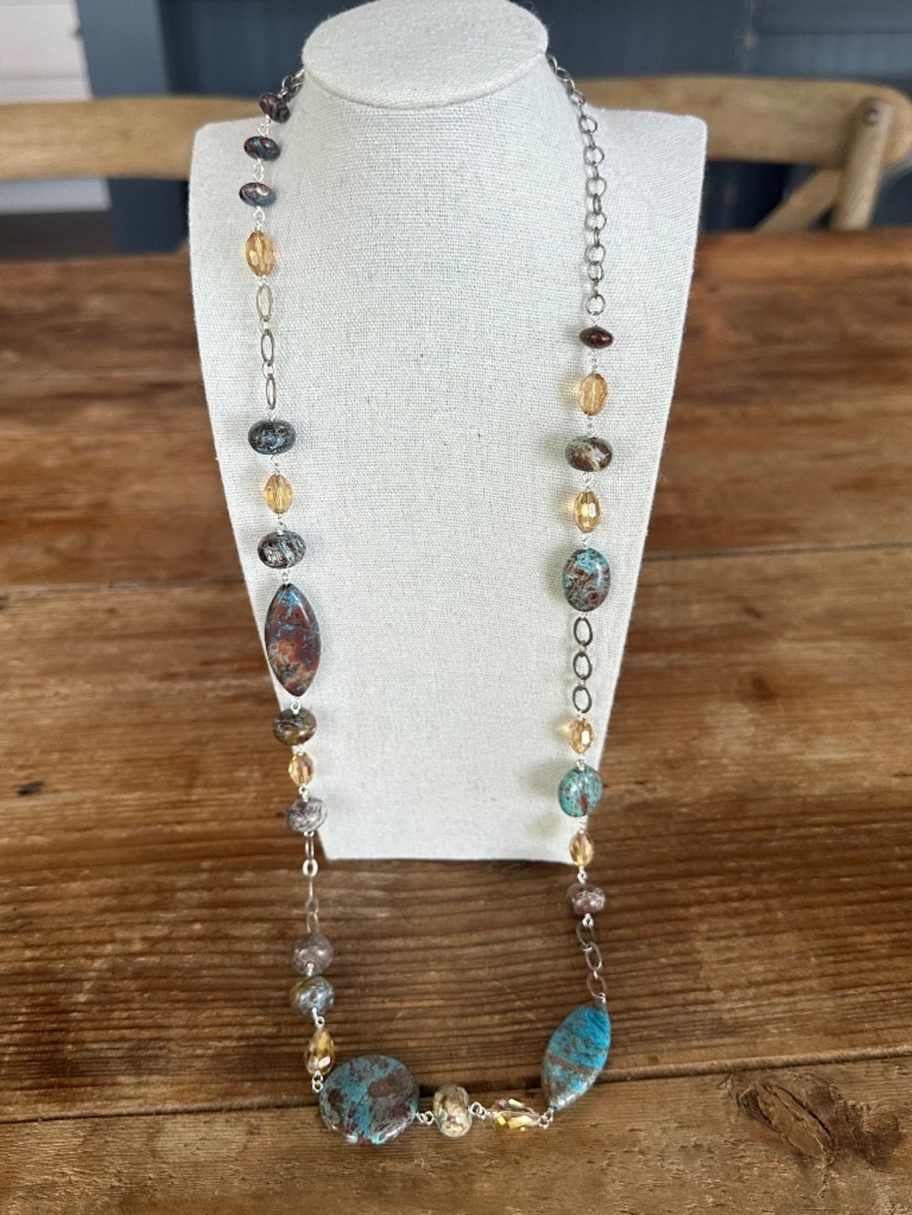✨ Boho-Chic Imperial Jasper Statement Necklace - Picture 8 of 15